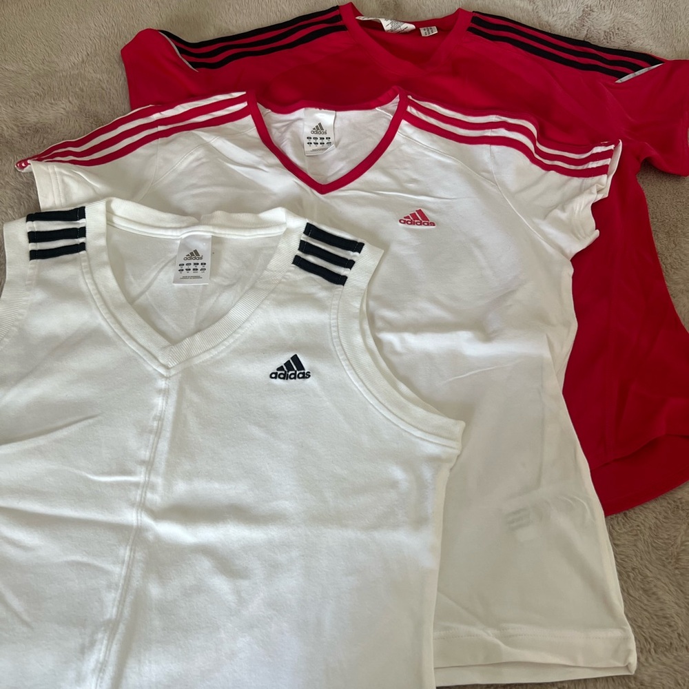 Adidas Women’s Red and White Shirts Set